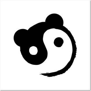 Yin Yang Panda Bambu Brand Black and White Posters and Art